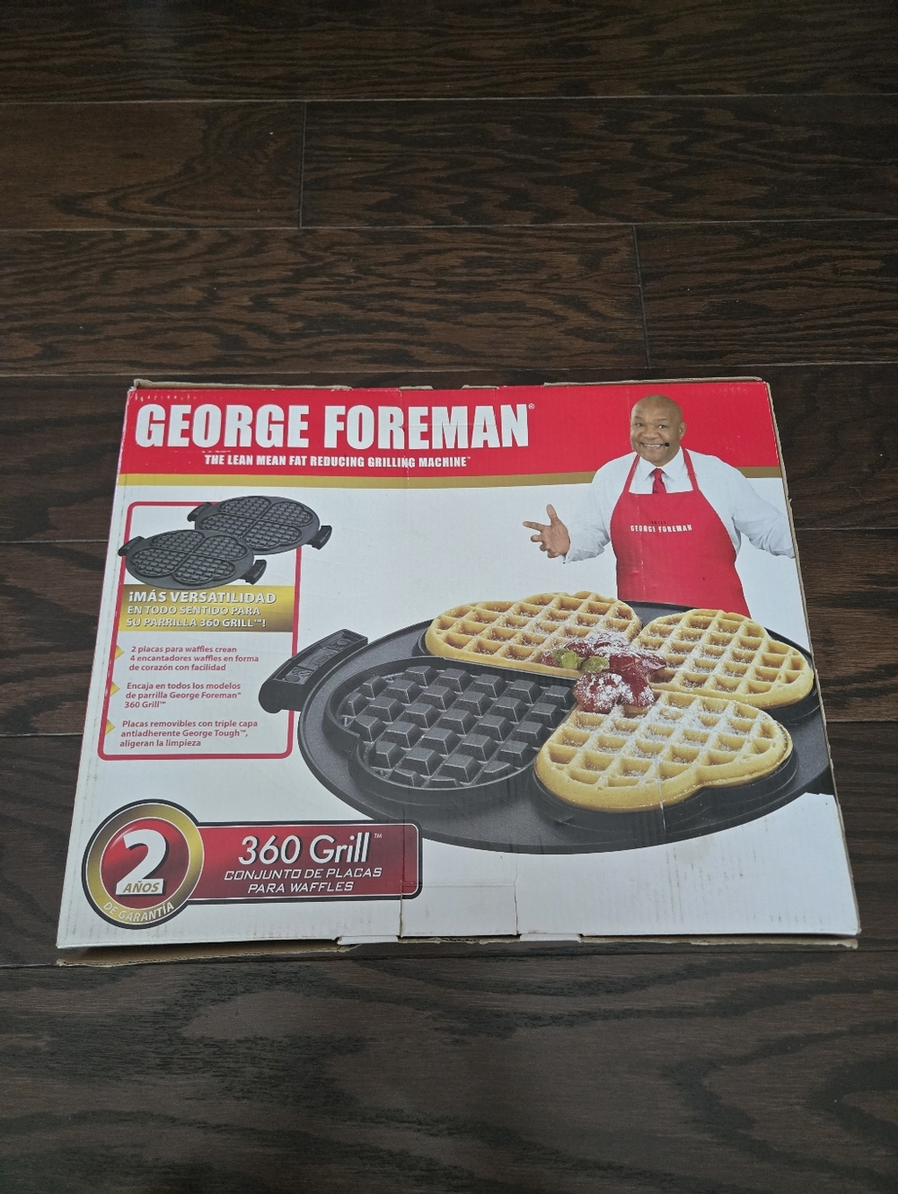 George Foreman GRP106WP 2 Removable Nonstick Heart-Shaped Waffle Plates, Black